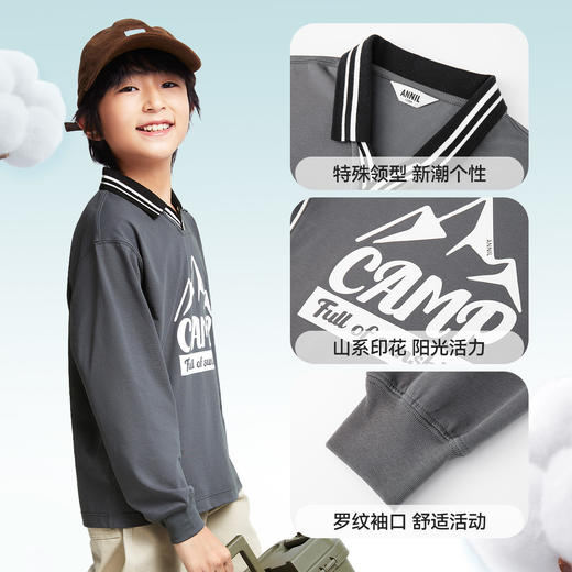 男童翻领长袖针织衫春季新款安奈儿童装EB511013 商品图4