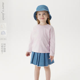 马克珍妮女童立体蝴蝶结长袖T恤 宝宝纯棉上衣2025春装新款250233