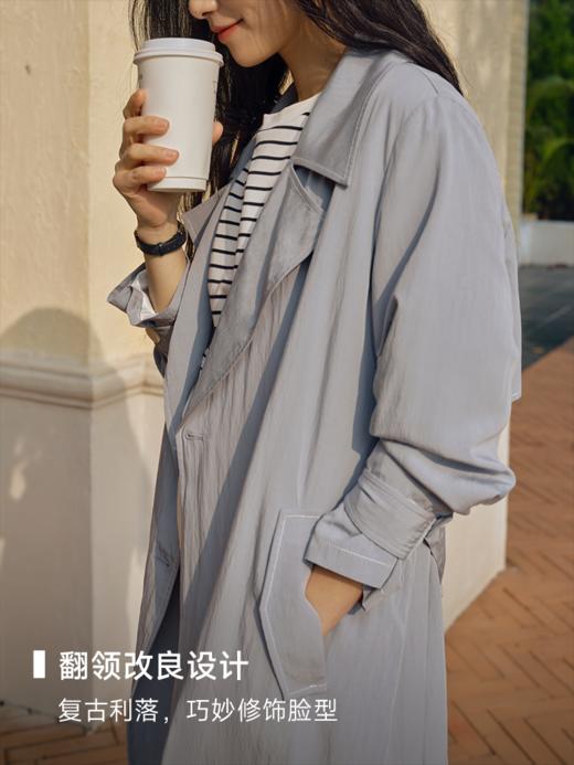智性风中长款大翻领风衣FCF1TRC001 商品图5