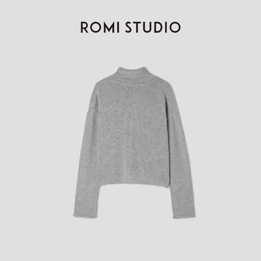 ROMI STUDIO“格雷高知”腔调穿搭羊绒混纺卷边针织毛衣23AWM395 商品图1