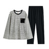 芬腾睡衣套装男士纯春秋款圆领条纹男生男款青年长袖可外穿家居服 商品缩略图4