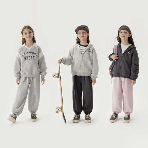 马克珍妮男女童百搭运动裤 儿童宽松束脚裤2025年春装新款250268 商品图1