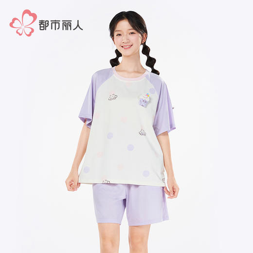 都市丽人女士特价棉质短袖套装薄32支CVC单面超值精选短袖类LHH2B4 商品图1