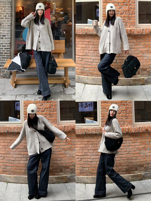 HIDEMI 甄选原色原浆赤耳单宁红线中低腰直筒微阔腿复古牛仔裤长裤 商品图5