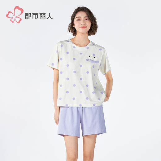 都市丽人女士棉质短袖套装薄40支TC拉架亲情蜜语短袖类LHH9B2 商品图1