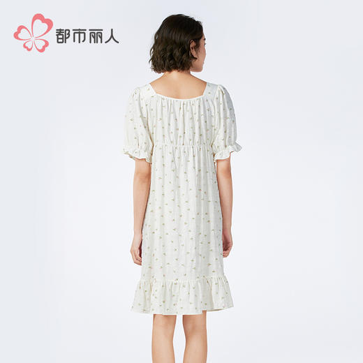 都市丽人女士软绵绵短袖套装薄梭织皱布提条生活家居短袖类LHH6E7 商品图3