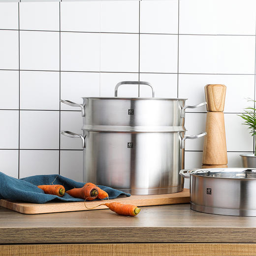 双立人ZW-C130 锅具套装 （深烧锅24cm+蒸笼24cm套装）+双立人ZW-C129锅具套装 (煎炒锅24cm+单柄炖锅16cm )【鲜知20.0】 商品图1