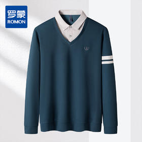 【肌理提花】罗蒙男士秋冬假两件针织衫男长袖衬衫舒适百搭男针织衫男士衬衫
