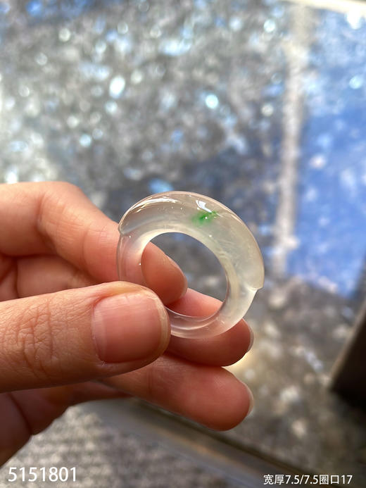 玻璃种飘翠扳指【5151801】圈口17，具体价格微信咨询 商品图1