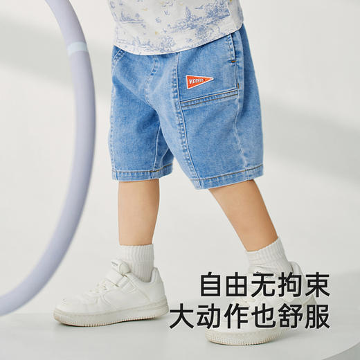 英氏儿童牛仔裤夏季男童休闲百搭短裤中大童裤子2025新款牛仔裤 商品图2