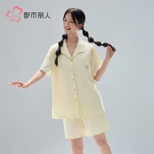 都市丽人女士棉质短袖套装薄40支TC拉架好睡好眠短袖类LHH1D1 商品图1