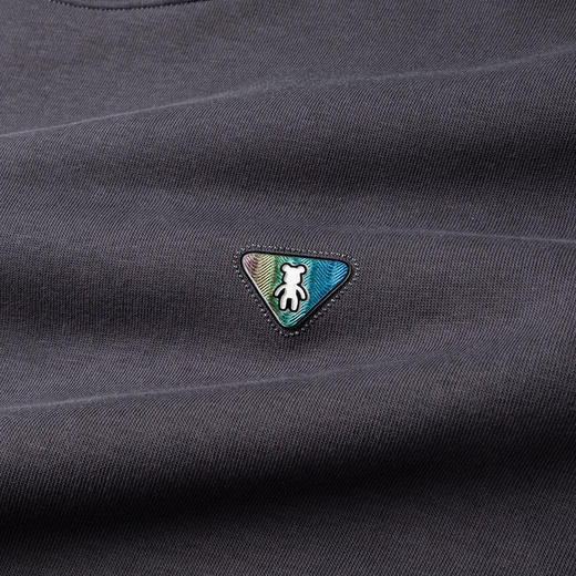 【加绒加厚】罗蒙男士秋冬含桑蚕丝长袖卫衣舒适百搭时尚胸花男士卫衣 商品图6