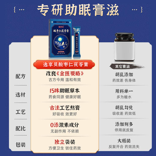 逸享贝酸枣仁茯苓膏小蓝条助失眠多梦易醒神经衰弱安神睡眠改善 商品图3