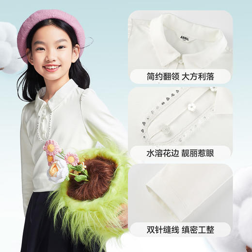 女童SORONA翻领长袖POLO衫春季新款安奈儿童装EG511007 商品图4