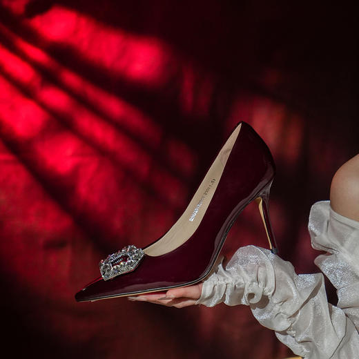 豪麟名鞋奥莱迪嘉女鞋皮鞋牛移膜革DJHJA51WP013酒红色  原价1960元 商品图2