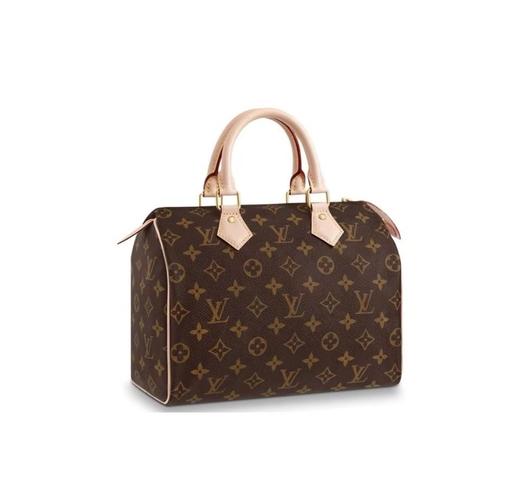 LOUIS VUITTON Speedy 25 百搭便携通勤淑女经典老花 帆布 枕头包单肩包手提包 25 女款 棕色 无肩带 商品图0
