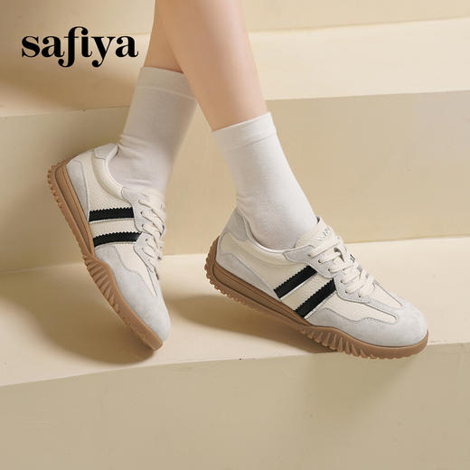 Safiya/索菲娅2025百搭显脚小娃娃头软底休闲舒适德训鞋SFD1112093 商品图3