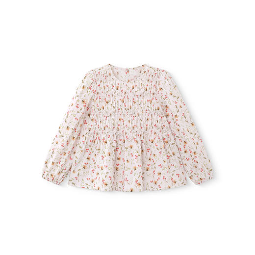 英氏儿童衬衫夏长袖甜美女童碎花上衣女孩可爱夏日套头衫2025新款 商品图4