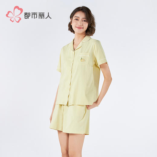 都市丽人女士无尘棉短袖套装薄凉感无尘棉亲情蜜语短袖类LHH0A7 商品图3