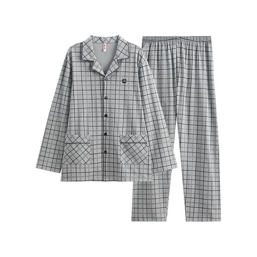 芬腾春秋季新款睡衣男春秋季纯棉开衫长袖青年宽松休闲家居服套装 商品图4