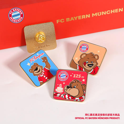 【官方正版】拜仁慕尼黑足球俱乐部 | 伯尼熊徽章组合可爱胸针 商品图2