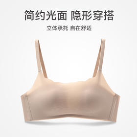 女士内衣上托光面无痕小胸文胸新款无钢圈收副乳透气舒适胸罩   芬腾