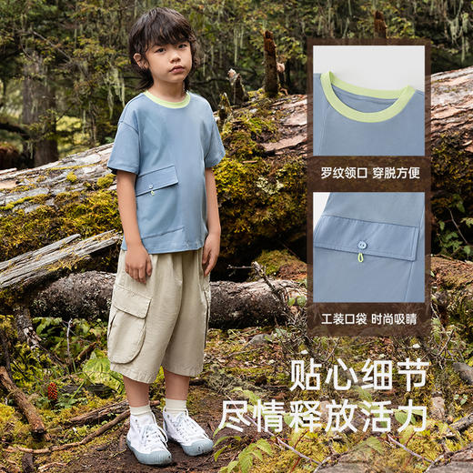 【商场同款】英氏儿童衣服夏季短袖上衣男童圆领纯棉T恤2025新款 商品图3