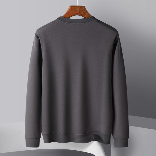 【加绒加厚】罗蒙男士秋冬含桑蚕丝长袖卫衣舒适百搭时尚胸花男士卫衣 商品图3