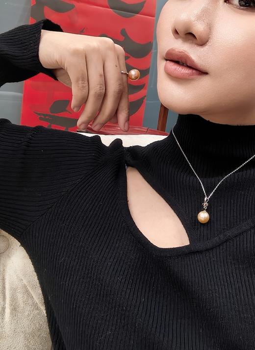 阮仕落叶蝶系列 S925银淡水珍珠链牌  11-12mm NS24093LYDD 商品图6