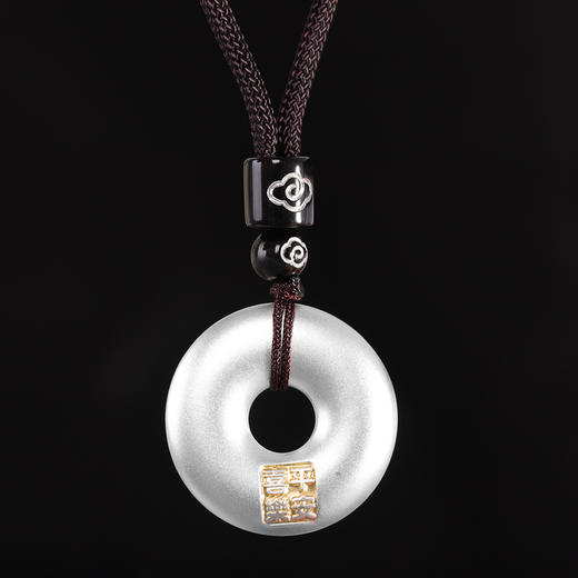 【百福平安】足银999银描金百福平安扣吊坠【RP-XL70270】 商品图2