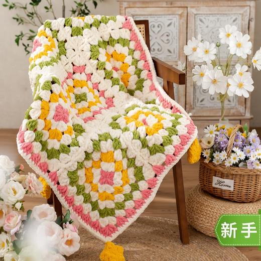 苏苏姐家胖嘟嘟方格毯手工diy编织钩针毯子毛线团自制材料包 商品图0