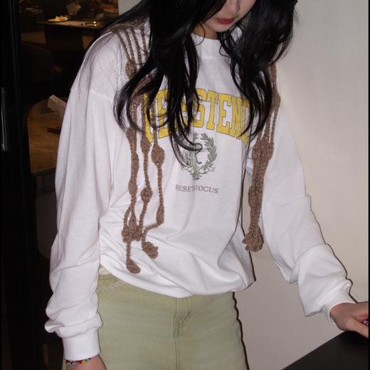 顺丰包邮洛诗琳41304圆领百搭卫衣2025春季薄款字母印花卫衣833 商品图4