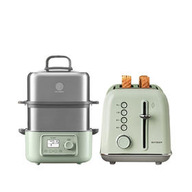 北鼎多功能电蒸锅G68+北鼎速烤面包机D712【鲜知20.0】