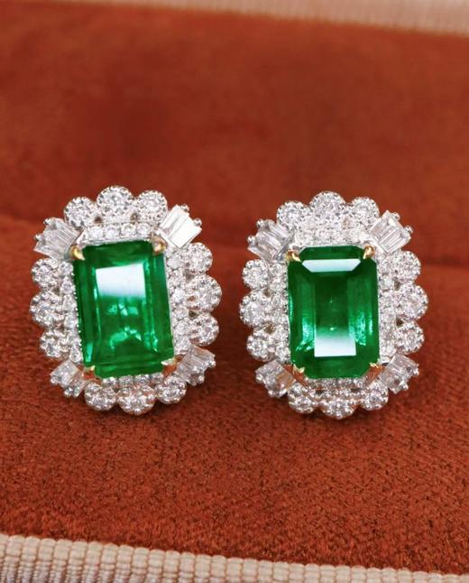 1.88ct刻面祖母绿耳钉 商品图2