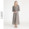 LIZZY早秋古典雅致宫廷风V领印花长款气质连衣裙 商品缩略图2