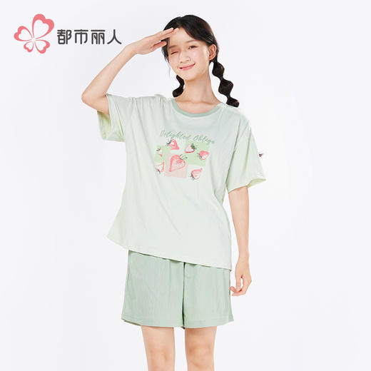 都市丽人女士特价棉质短袖套装薄牛奶丝泡泡绵超值精选短袖类LHH2J3 商品图1