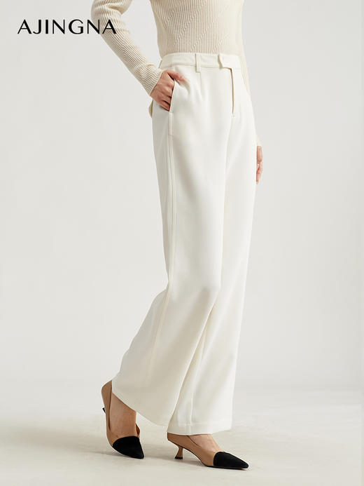 【商场同款】阿菁娜直通宽松垂坠感裤子A29X110070 商品图3