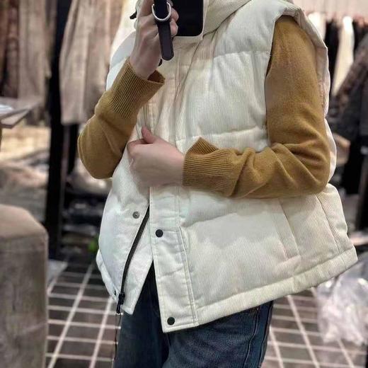 顺丰包邮洛诗琳35658软糯保暖宽松连帽鹅绒马甲羽绒服3191 商品图1