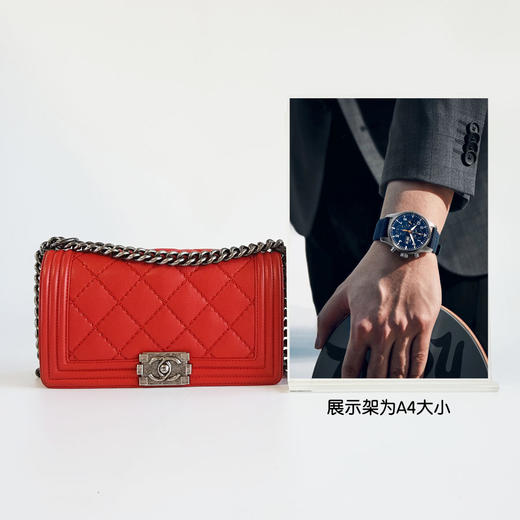 【95新】CHANEL香奈儿Leboy中号红色银扣菱格Leboy链条包单肩斜挎包女士现售价：9700！090125TJ22 商品图7