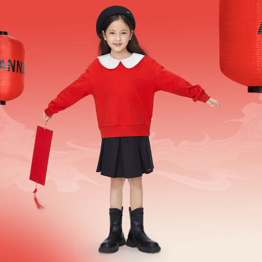 女童可爱翻领长袖卫衣新款安奈儿童装实体店同款AG411526 商品图3