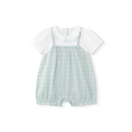 【商场同款】英氏婴儿衣服夏季纯棉透气女宝连体衣假两件2025新款 商品图4