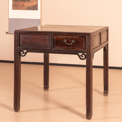 清 红木带屉四面平棋牌桌 商品图4