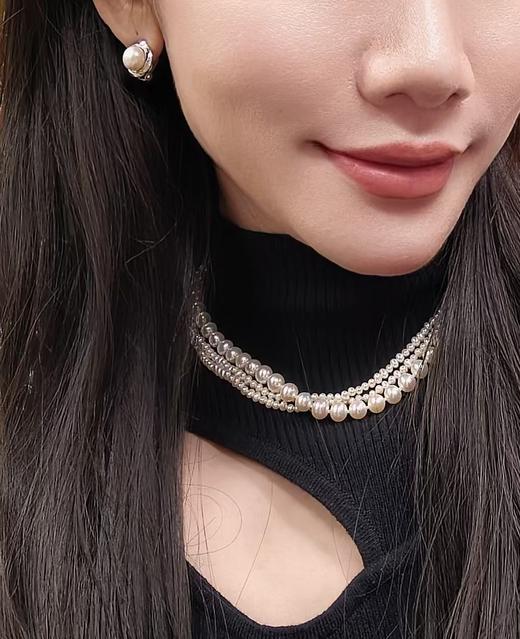 阮仕衡星系列（耳夹） S925银淡水珍珠耳饰 8.5-9mm ES24083HXD 商品图4