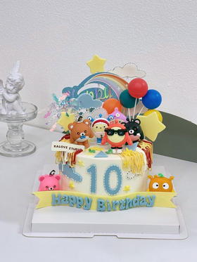 缤纷蛋仔派对周岁蛋糕