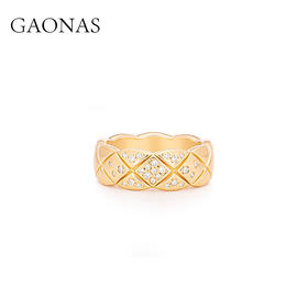GAONAS 欧美时尚潮流金色设计戒指11007JRG