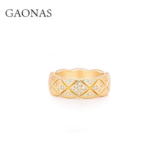 GAONAS 欧美时尚潮流金色设计戒指11007JRG 商品图0