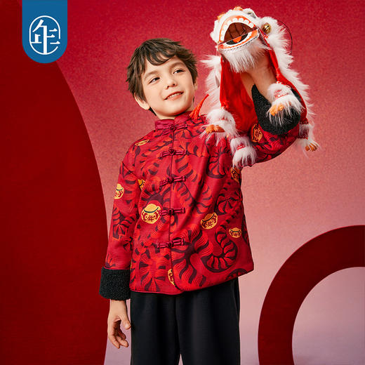 年衣儿童毛衣针织衫冬新款打底衫男女童毛衫生肖年服本命年羊毛衫蛇来运转毛衣+唐装+裤子+唐装套装 商品图5