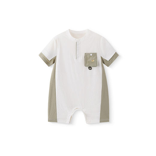 【商场同款】英氏婴儿衣服夏季透气速干男宝连体衣短袖月亮裆哈衣 商品图4