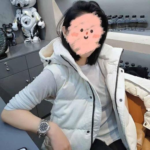 顺丰包邮洛诗琳35658软糯保暖宽松连帽鹅绒马甲羽绒服3191 商品图4
