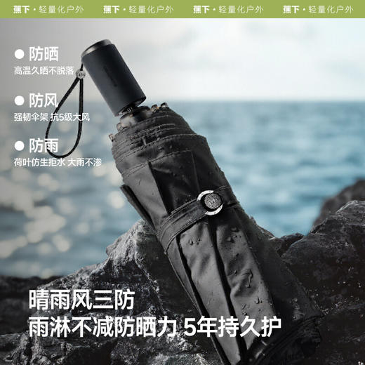 【春上新】【新品】6楼蕉下三折倍护黑胶防晒伞BM39825吊牌价249 商品图3